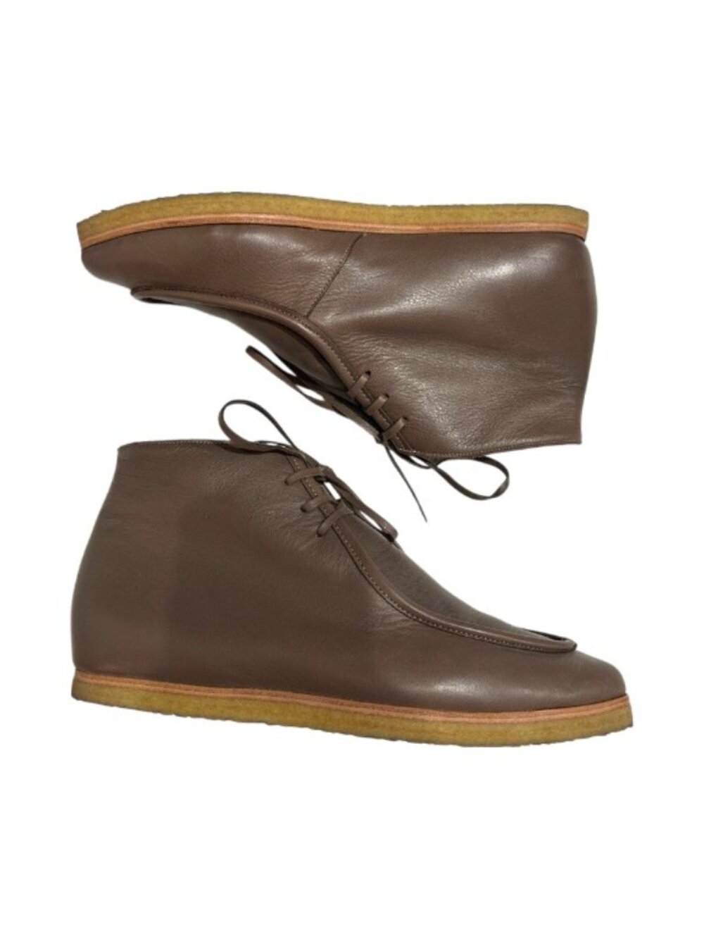 Coclico Women's Quinn Leather Brown Pointed Toe Wedge Chukka Boot, Size 39, EUC - Picture 2 of 10
